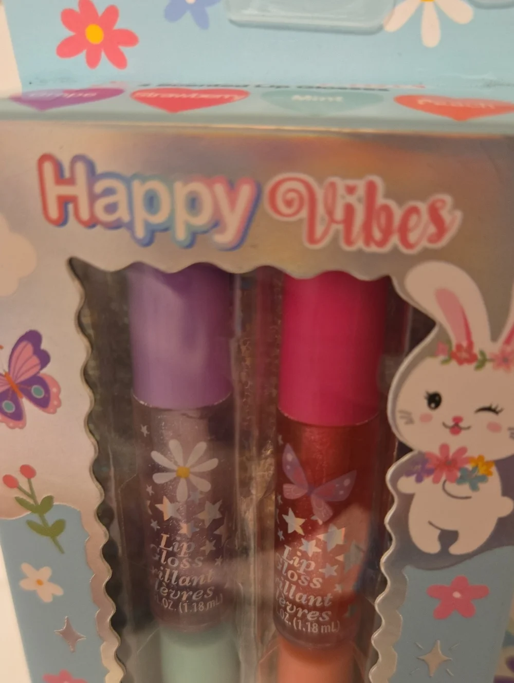Happy Vibes Lip Gloss Set - Multicolor 4 Pack Nwt